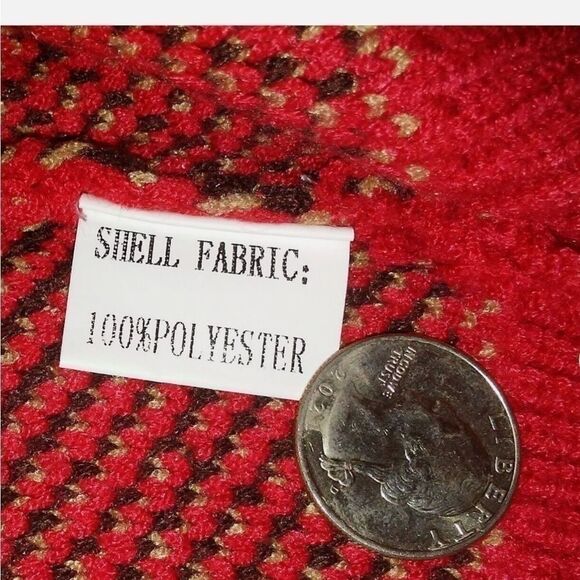 Mocotono Christmas Holiday Reindeer Geometric Crewneck Thick Sweater L - Picture 8 of 11